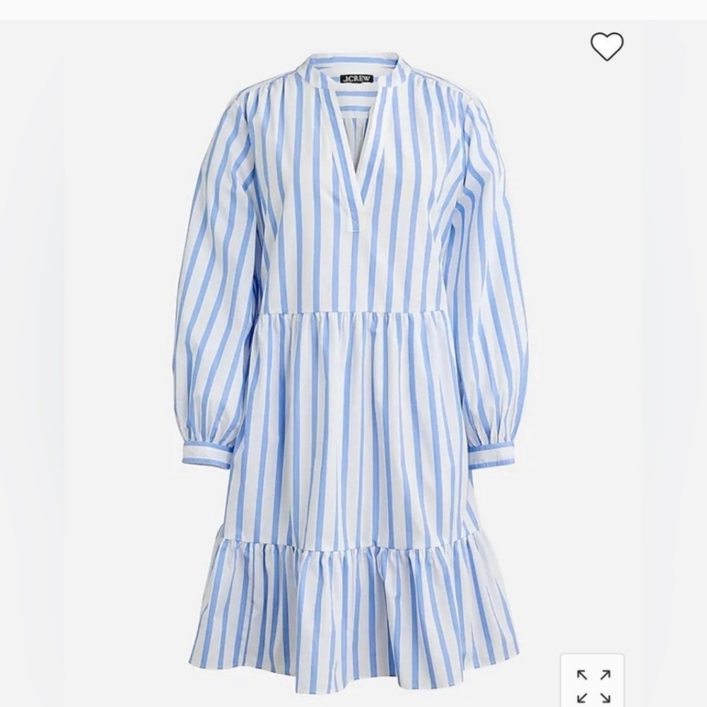 J.Crew Tiered Cotton Poplin Mini Dress in Barrie Stripe, Size XS, BP851 - Picture 3 of 7